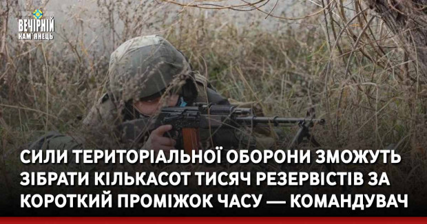 Сили територіальної оборони зможуть зібрати кількасот тисяч резервістів за короткий проміжок часу — командувач