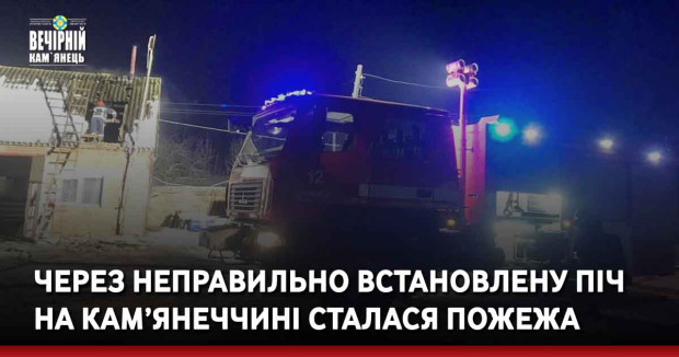 Через неправильно встановлену піч на Кам’янеччині сталася пожежа