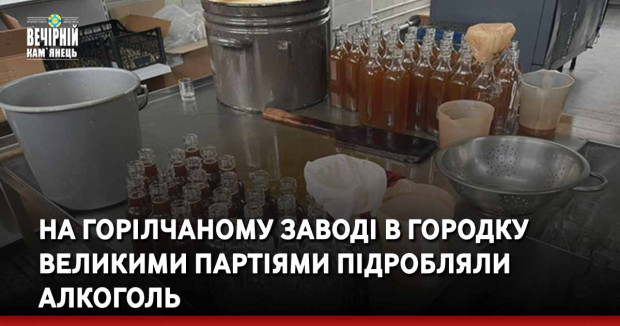 На горілчаному заводі в Городку великими партіями підробляли алкоголь