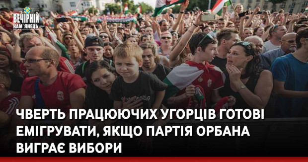 Чверть працюючих угорців готові емігрувати, якщо партія Орбана виграє вибори