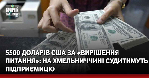 5500 доларів США за «вирішення питання»: на Хмельниччині судитимуть підприємицю