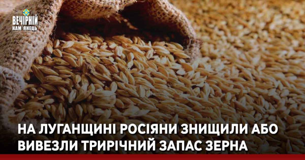 На Луганщині росіяни знищили або вивезли трирічний запас зерна