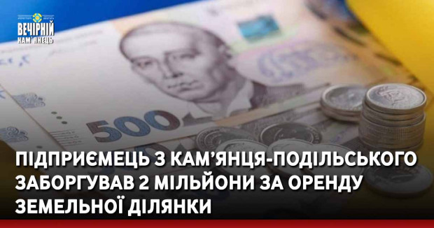 Підприємець з Кам’янця-Подільського заборгував 2 мільйони за оренду земельної ділянки