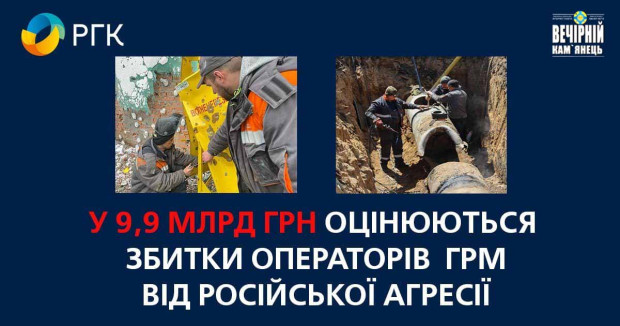 РГК: Збитки Операторів  ГРМ від російської агресії оцінюються в  9,9 млрд грн
