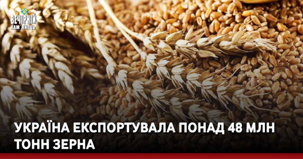 Україна експортувала понад 48 млн тонн зерна