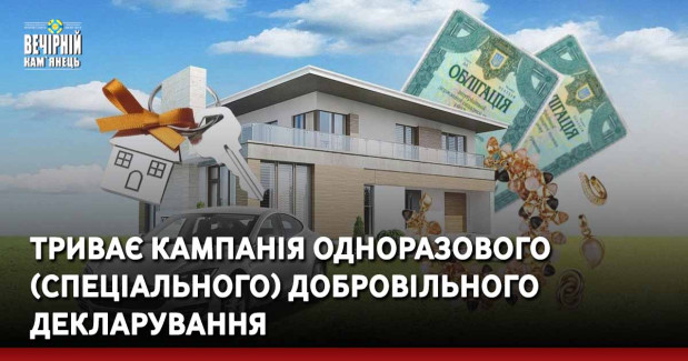 Триває кампанія одноразового (спеціального) добровільного декларування