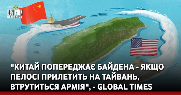 "Китай попереджає Байдена - якщо Пелосі прилетить на Тайвань, втрутиться армія", - Global Times