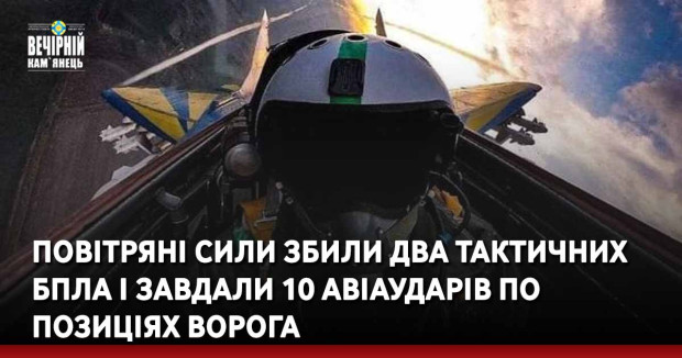 Повітряні сили збили два тактичних БПЛА і завдали 10 авіаударів по позиціях ворога