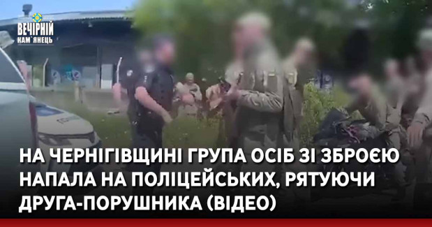 На Чернігівщині група осіб зі зброєю напала на поліцейських, рятуючи друга-порушника (ВІДЕО)