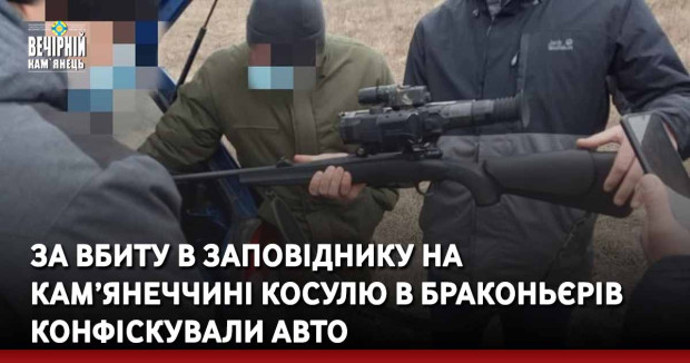 За вбиту в заповіднику на Кам’янеччині косулю в браконьєрів конфіскували авто