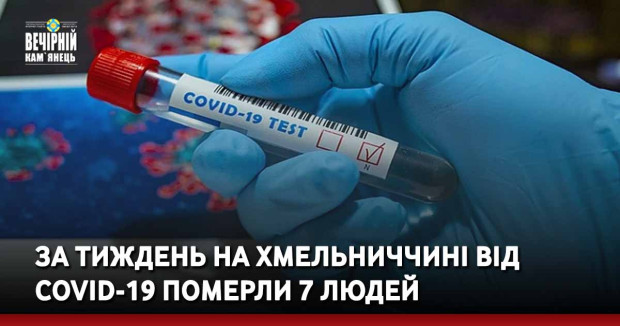 За тиждень на Хмельниччині від COVID-19 померли 7 людей
