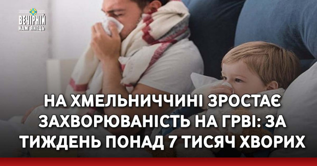 На Хмельниччині зростає захворюваність на ГРВІ: за тиждень понад 7 тисяч хворих