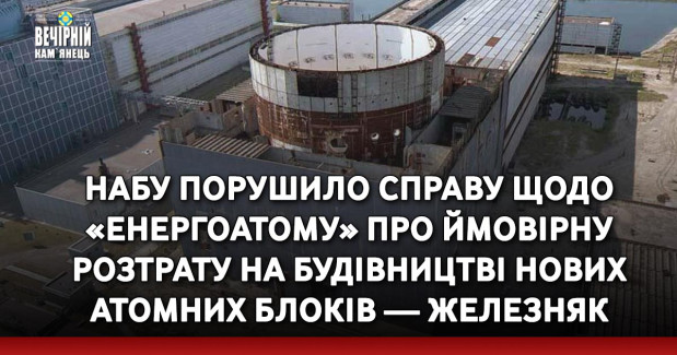 НАБУ порушило справу щодо «Енергоатому» про ймовірну розтрату на будівництві нових атомних блоків — Железняк