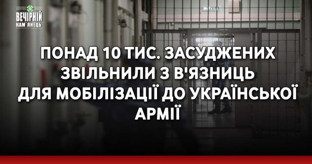 Понад 10 тис. засуджених звільнили з в'язниць для мобілізації до української армії
