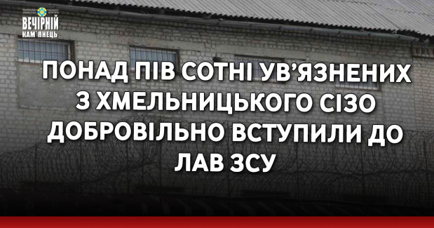 Понад пів сотні ув’язнених з Хмельницького СІЗО добровільно вступили до лав ЗСУ