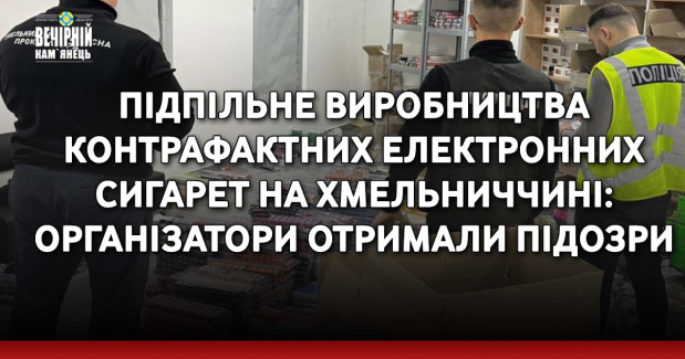 Підпільне виробництва контрафактних електронних сигарет на Хмельниччині: організатори отримали підозри