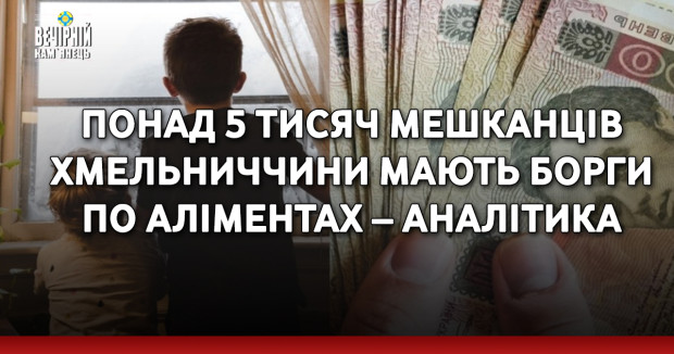 Понад 5 тисяч мешканців Хмельниччини мають борги по аліментах – аналітика
