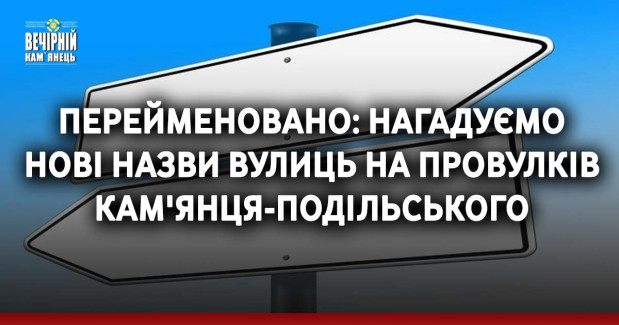 Перейменовано: нагадуємо нові назви вулиць на провулків Кам'янця-Подільського
