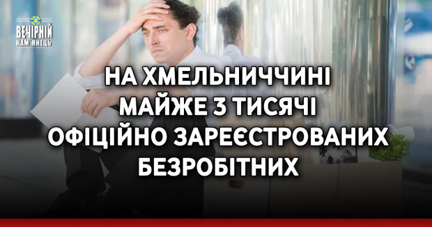На Хмельниччині майже 3 тисячі офіційно зареєстрованих безробітних