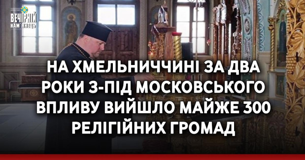 На Хмельниччині за два роки з-під московського впливу вийшло майже 300 релігійних громад