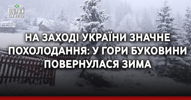 На заході України значне похолодання: у гори Буковини повернулася зима