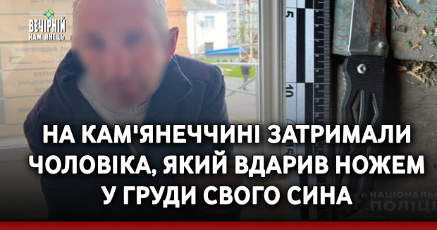 На Кам'янеччині затримали чоловіка, який вдарив ножем у груди свого сина
