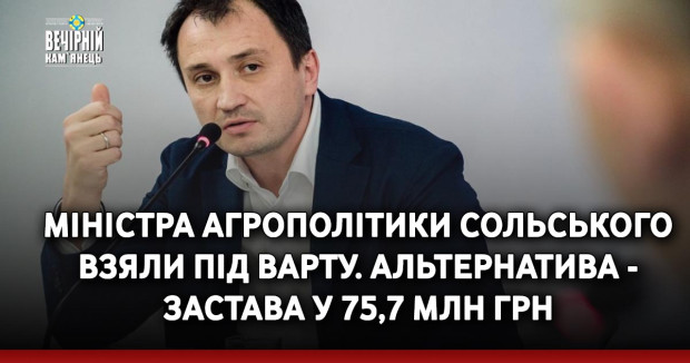 Міністра агрополітики Сольського взяли під варту. Альтернатива - застава у 75,7 млн грн