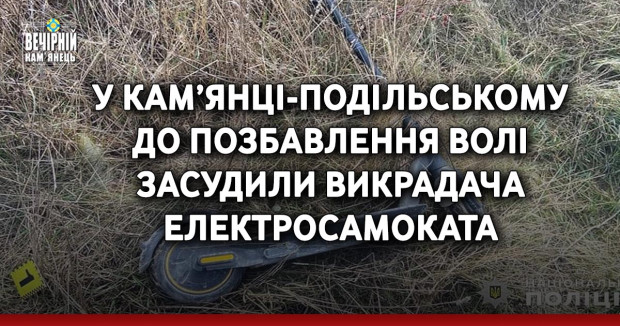 У Кам’янці-Подільському до позбавлення волі засудили викрадача самоката