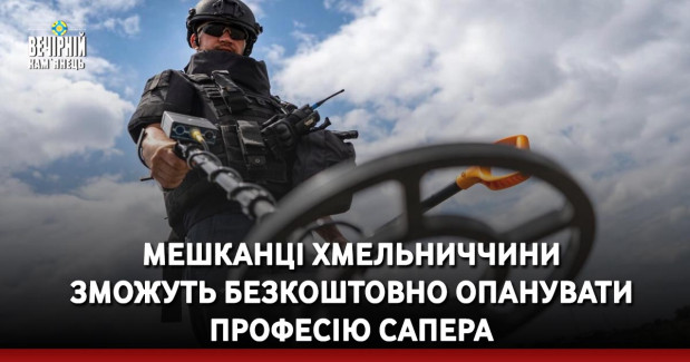Мешканці Хмельниччини зможуть безкоштовно опанувати професію сапера