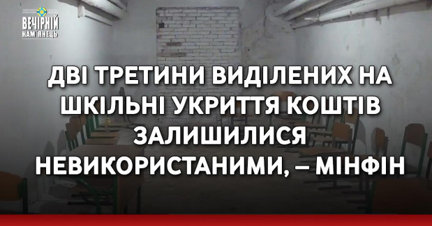 Дві третини виділених на шкільні укриття коштів залишилися невикористаними, – Мінфін