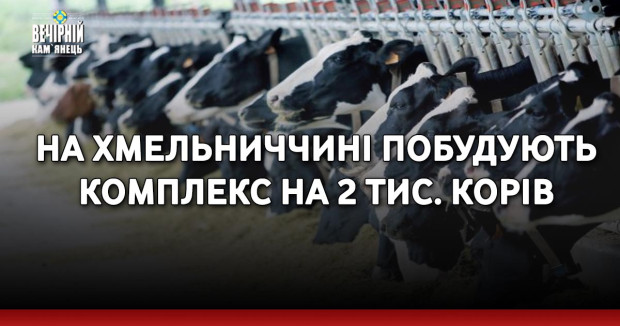 На Хмельниччині побудують комплекс на 2 тис. корів