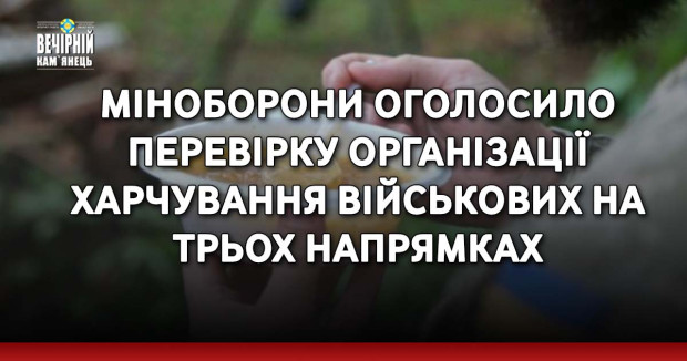 Міноборони оголосило перевірку організації харчування військових на трьох напрямках
