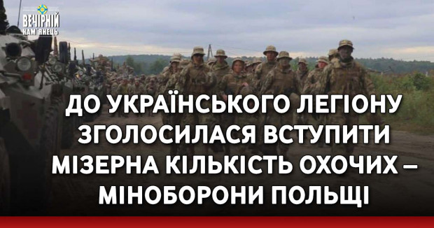 До українського легіону зголосилася вступити мізерна кількість охочих – міноборони Польщі