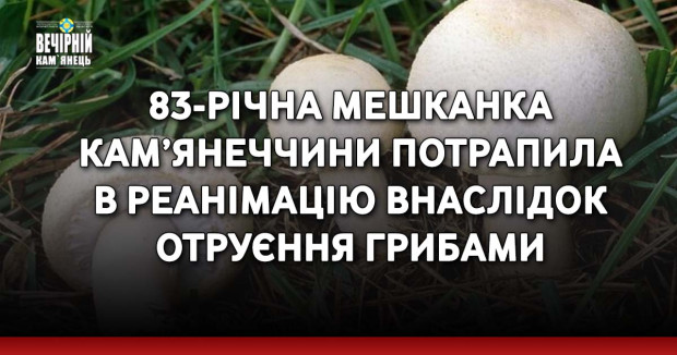 83-річна мешканка Кам’янеччини потрапила в реанімацію внаслідок отруєння грибами