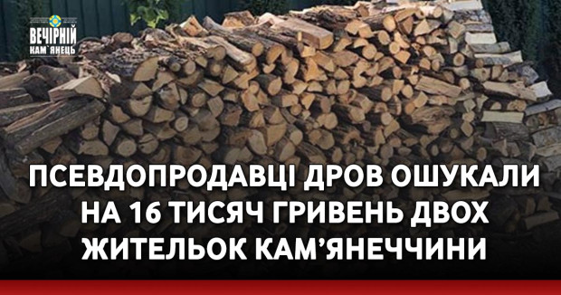 Псевдопродавці дров ошукали на 16 тисяч гривень двох жительок Кам’янеччини