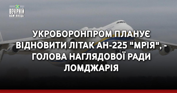 Укроборонпром планує відновити літак Ан-225 "Мрія", - голова наглядової ради Ломджарія