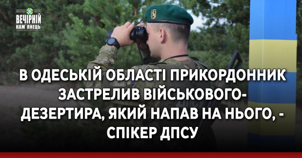 В Одеській області прикордонник застрелив військового- дезертира, який напав на нього, - спікер ДПСУ