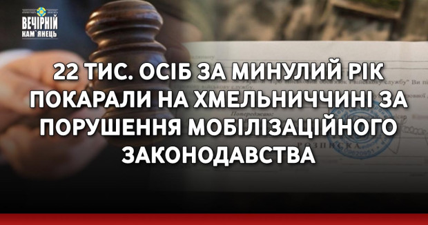 22 тис. осіб за минулий рік покарали на Хмельниччині за порушення мобілізаційного законодавства