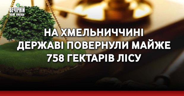 На Хмельниччині державі повернули майже 758 гектарів лісу
