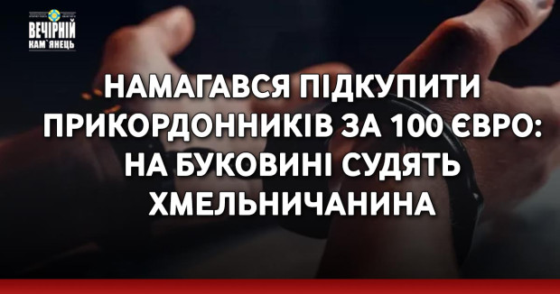 Намагався підкупити прикордонників за 100 євро: на Буковині судять хмельничанина